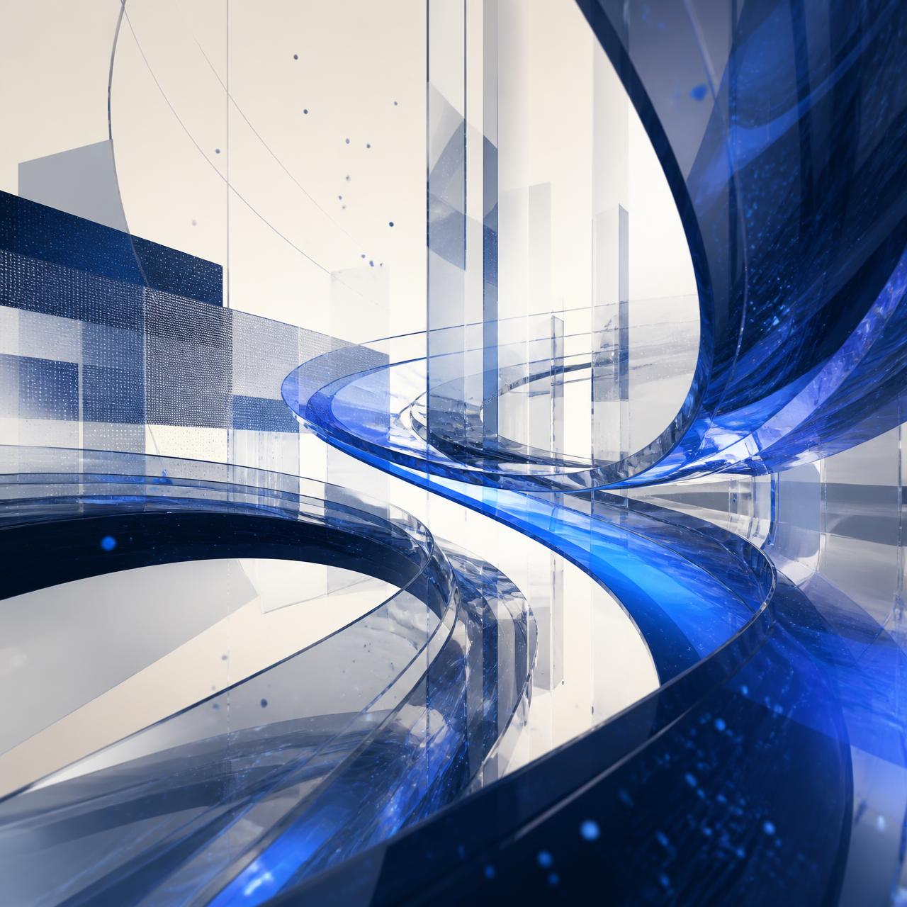 Abstract navy and royal-blue rendering representing intelligent systems